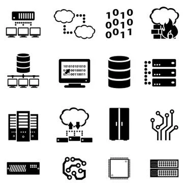Computer, data and cloud computing Stock Illustration