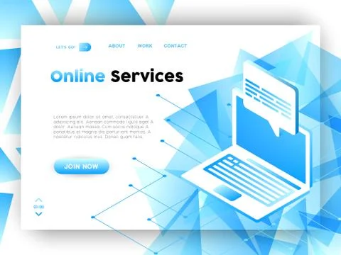 Computer data business app web landing page Stock Illustration
