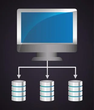 Computer data center web hosting. Vector graphic Stock Illustration