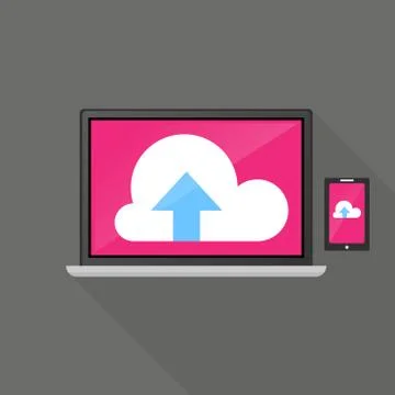 Computer data cloud concept icon Stock Illustration