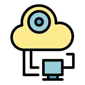 Computer data cloud icon vector flat Illustrazione stock