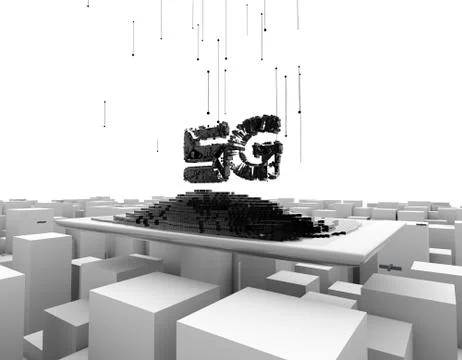Computer data communication, electronic technology, 5G Illustrazione stock