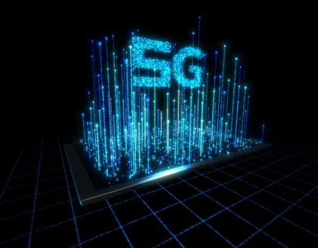 Computer data communication, electronic technology, 5G Illustrazione stock