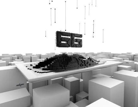 Computer Data Communication, Electronic Technology, 6G Illustrazione stock