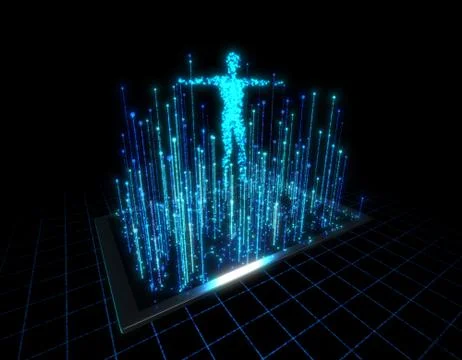 Computer data, electronic technology, artificial intelligence Illustrazione stock