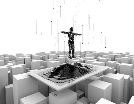 Computer data, electronic technology, artificial intelligence Stock Illustration