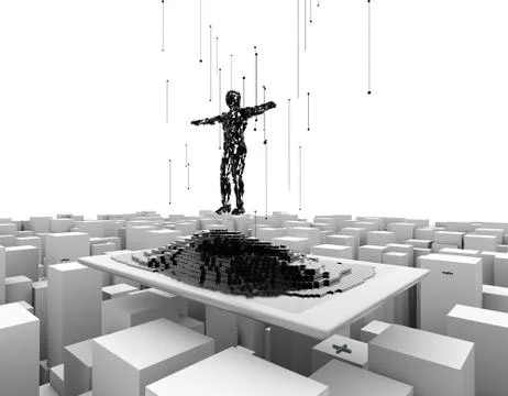 Computer data, electronic technology, artificial intelligence Illustrazione stock