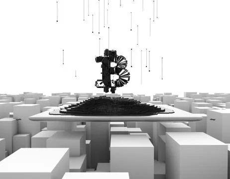 Computer data, electronic technology, Bitcoin Stock Illustration