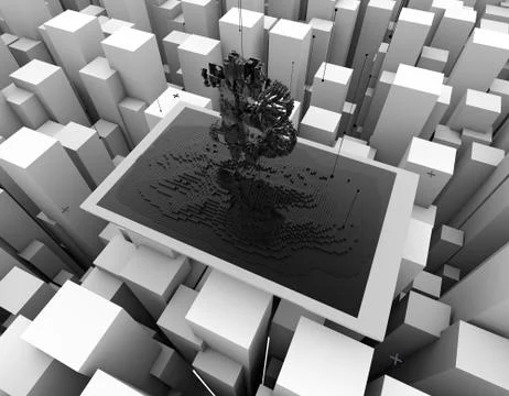 Computer data, electronic technology, Bitcoin Illustrazione stock