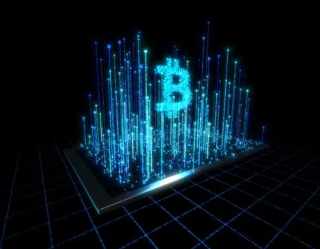 Computer data, electronic technology, Bitcoin Stock Illustration