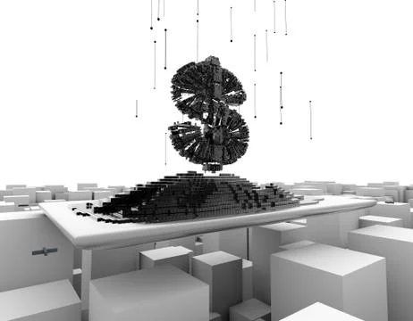 Computer data, electronic technology, dollars 스톡 일러스트