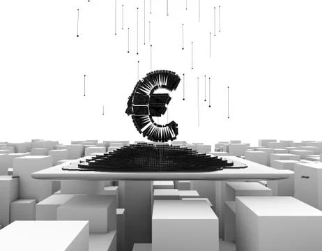 Computer data, electronic technology, Euro Stock Illustration