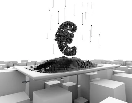 Computer data, electronic technology, Euro Illustrazione stock