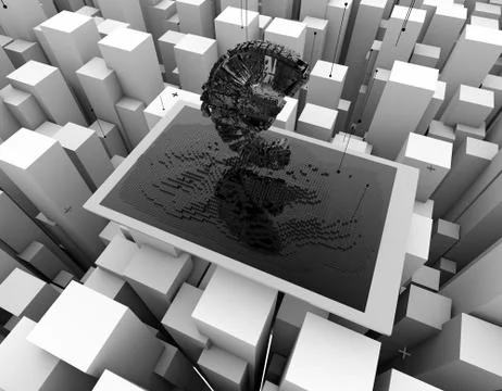 Computer data, electronic technology, Euro Stock Illustration