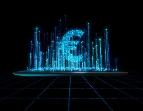 Computer data, electronic technology, Euro Stock Illustration
