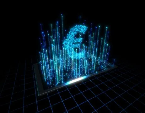Computer data, electronic technology, Euro Stock Illustration