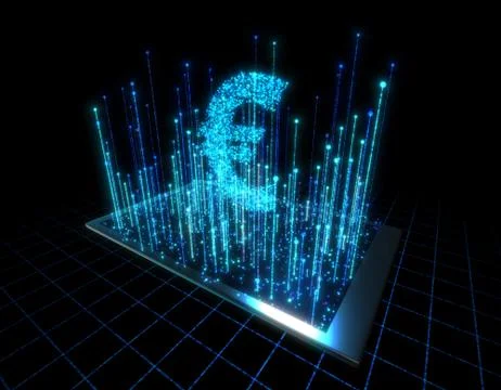 Computer data, electronic technology, Euro 스톡 일러스트
