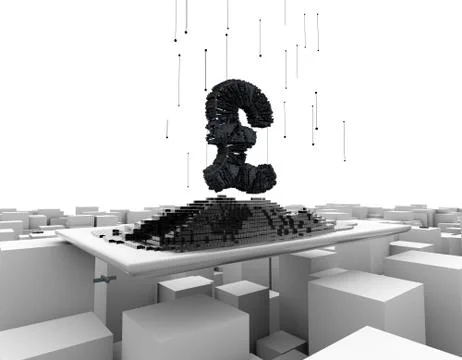 Computer data, electronic technology, GBP Illustrazione stock