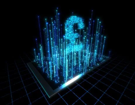 Computer data, electronic technology, GBP Stock Illustration