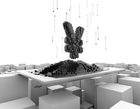 Computer data, electronic technology, RMB 스톡 일러스트