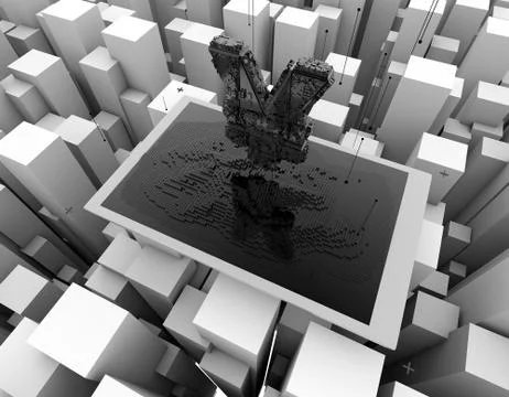 Computer data, electronic technology, RMB Illustrazione stock