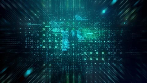 Computer data flow zoom in 스톡 동영상 246887693