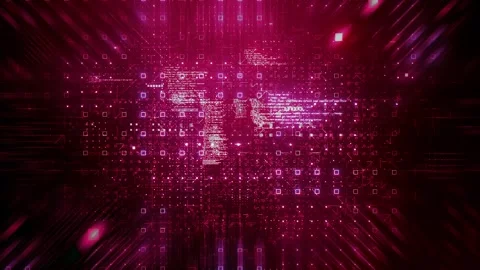 Computer data flow zoom in red Stock Footage 246887376