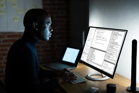 Computer Data Hack And Cyber Crime Foto stock