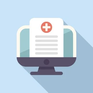 Computer data icon flat vector. Test lab Stock Illustration