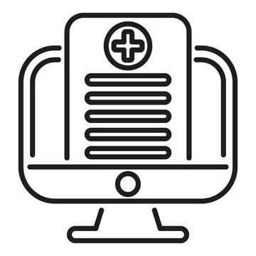 Computer data icon outline vector. Test lab Stock Illustration