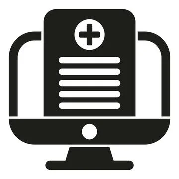 Computer data icon simple vector. Test lab Stock Illustration