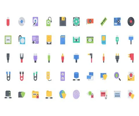 The computer data icons pack Stock Illustration