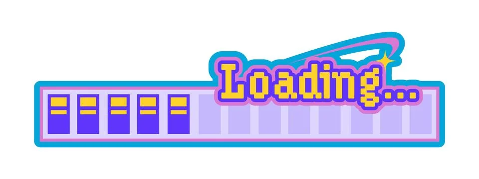 Computer data loading retro Y2K sticker or label Stock Illustration