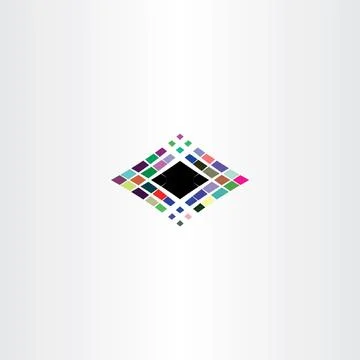 Computer data logo abstract colorful squares icon Stock Illustration
