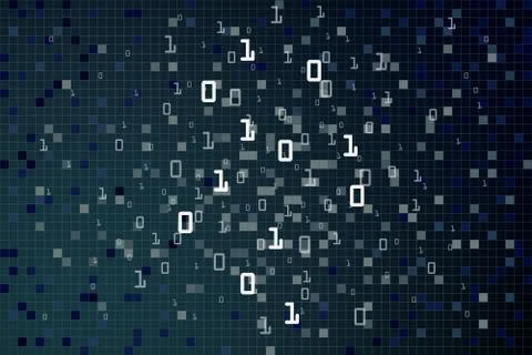 Computer data matrix. vertical digital binary code moving motion downward. li イラスト素材