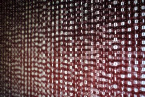 Computer data matrix. vertical digital binary code moving motion downward. li Stock Photos