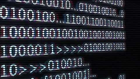 Computer data screen close up 스톡 동영상 72128174