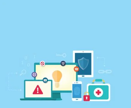 Computer Data Security Concept Stock Illustration