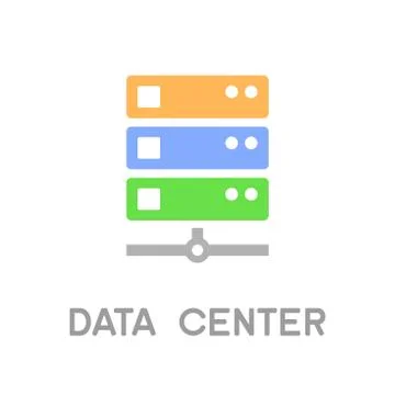 Computer Data Server Logo Icon. Vector 库存插图