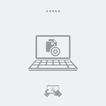Computer data settings icon Illustrazione stock