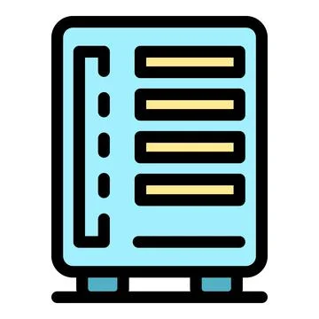 Computer data storage icon color outline vector 스톡 일러스트
