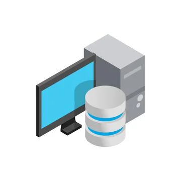 Computer data storage icon, isometric 3d style イラスト素材