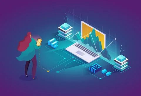 Computer data storage Stock Illustration