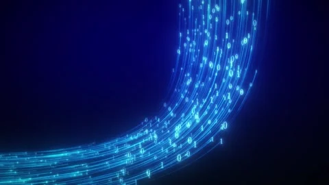 Computer data transmission and binary data flow Stock Footage 316021482