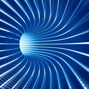 Computer data tunnel 3d rendering Illustrazione stock