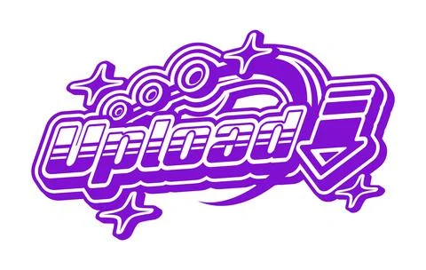 Computer data upload and technology retro Y2K icon Stock Illustration