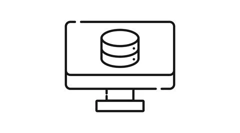 Computer database and server management icon Иллюстрация