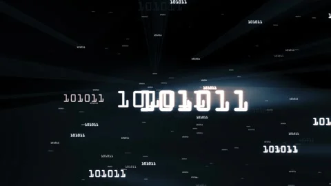 Computer database binary code on white light background Video stock 335219153