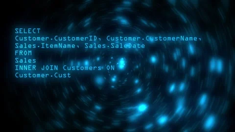 Computer database code on blue light background Video stock 333057564