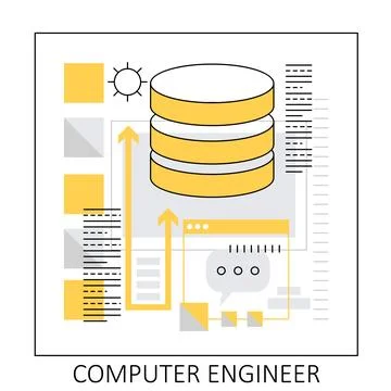 Computer database engineer Stock Illustration